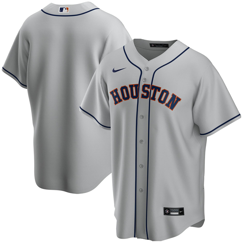 2020 MLB Men Houston Astros Nike Gray Road 2020 Replica Team Jersey 1